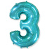 Шар фольга 40" "Цифра 3" синий 102 см