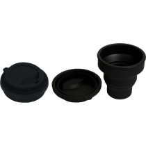 Стакан для воды "School" силиконовый складной, черный