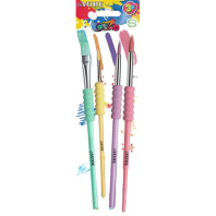 Набор кистей "deVENTE. Pastel" 4 шт, (синтетика круглые  4, 8, 12, плоская  10)