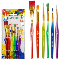 Набор кистей "deVENTE.Cosmo" 6 шт (синтетика круглые  2, 3, 4, плоские  5, 6, 8)