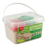 Кинетический песок 0,7кг (неокрашенный) +2 формочки