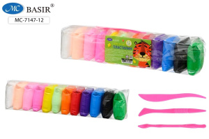 Пластилин супер легкий  12цв*11гр "Веселые зверята" + инструменты д/лепки