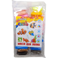 Пластилин супер легкий  24цв*10гр самозатвердевающий + инструменты д/лепки