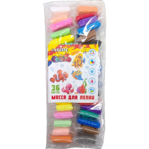 Пластилин супер легкий  36цв*10гр самозатвердевающий + инструменты д/лепки