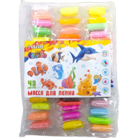 Пластилин супер легкий  48цв*10гр самозатвердевающий + инструменты д/лепки
