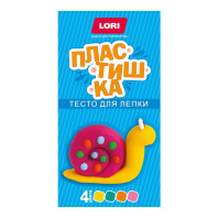 Тесто для лепки  4 цв.*50 гр., желтый, бирюзовый, оранжевый, розовый