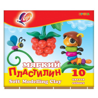 Пластилин 10цв 150гр. Кроха, мягкий, карт.упак., со стеком|Де|7250|12С 875-08