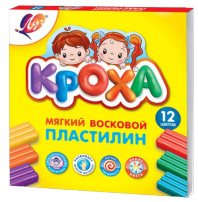 Пластилин 12цв 180гр. Кроха, мягкий, карт.упак., со стеком|Де|34960|23С 1484-08