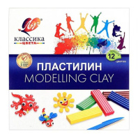 Пластилин 12цв 240гр. Классика, со стеком,  карт.упак.|Де|1951|7С 331-08
