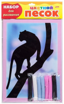 Аппликация из песка А4 "Черная пантера"