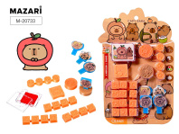 Набор Штампиков "Капибара" штампики, подушка штемп., держатели 4шт.