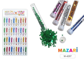 Блёстки декоративные в тубах Звёздочки, 6 цветов, ФИГУРНЫЕ, ассорти