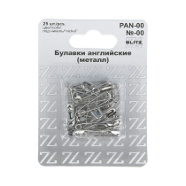 Булавки английские, метал. размер  22мм, 25шт, серебро