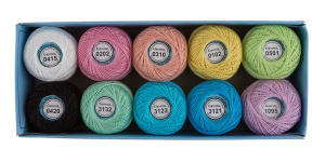 Пряжа Ирис ассорти 20 100% хлопок 10гр., 82м, 10шт