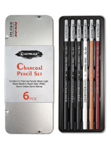 Набор карандашей угольных 6шт ACMELIAE, метал.футляр