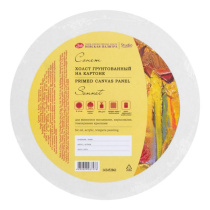 Холст на картоне  Круглый  D18см "Сонет" 100% хлопок, 280 г/м2, среднее зерно