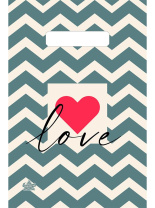 Пакет 30*20см (30мк) с вырубной ручкой "Влюбленность" ПВД