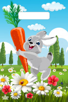 Пакет 30*20см (30мк) с вырубной ручкой "Зайка с морковкой" ПВД