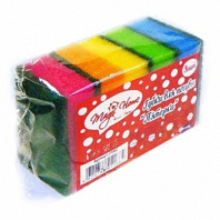 Губка для мытья посуды "ПЯТЕРКА "  /8,5*5,5*2,5/ с абразивом , 5шт.