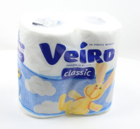 Бумага туалетная Linia Veiro 2-х сл. Classic, 4шт., белая