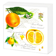 Салфетки бумажные 50л. 24*24см  Апельсин, 1слой