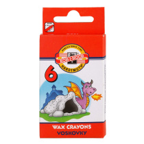 Мелки восковые школьные. 6цв. европодвес.