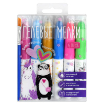 Мелки гелевые Феникс+  6цв. "Арт-братва" с акварельным эффектом + кисточка