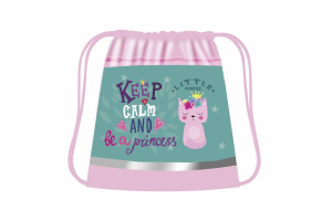 Мешок для обуви 1 отд, 415*340, карман, светоотр. "Cat princess"