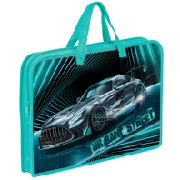 Папка А4 (340*245*40) с ручками, молния, пластик "Urban car"