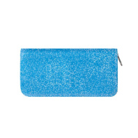 Пенал 1 отд. (190*100*26) молния, ПВХ "Голубой с блестками"