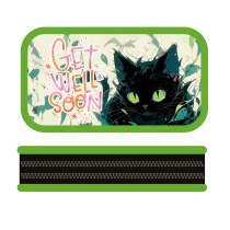 Пенал 2 отд. (190*105*35) молния, лам.картон, ткан.торец "Черный кот"