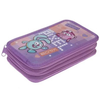 Пенал 2 отд. (190*110*40) молния, лам.картон "Смешарики"