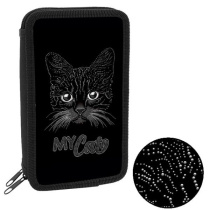 Пенал 2 отд. (190*110*45) молния, лам.картон "Мой котик"