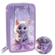 Пенал 2 отд. (190*110*45) молния, лам.картон, 3Dлак "Кошечка Бетти"