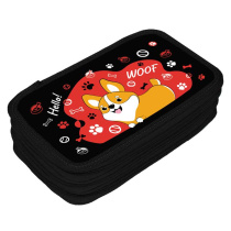 Пенал 3 отд. (205*125*40) молния, лам.картон "Задорный корги"