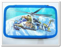 Пенал 3 отд. (205*125*55) молния, лам.картон "Вертолет в горах" с эффектом ОБЪЁМ