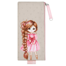 Пенал-косметичка (195*90) молния, микрофибра "Девочка с косой" сублимац.печать