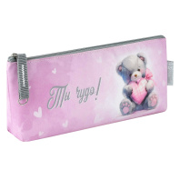 Пенал-косметичка (210*35*80) молния, микрофибра "Мишка с сердцем" сублимац.печать