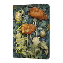 Записная книжка  90*120мм  24л. картон, скоба "BOTANICA by William Morris. Красные маки" точка, софт