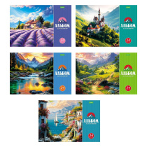 Альбом А4 24л скоба "Красота природы" пл. 100 гр/м, обл.офсет.бум., 5диз.в блоке