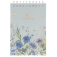 Блокнот А6 пластик, эластичн.гребень, 80л. "Бабочки-Цветы" тисн.фольгой Блокнот А6 пластик, эластичн.гребень, 80л. "Бабочки-Цветы" тисн.фольгой