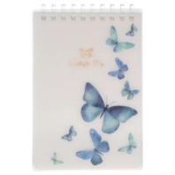 Блокнот А6 пластик, эластичн.гребень, 80л. "Бабочки" тисн.фольгой Блокнот А6 пластик, эластичн.гребень, 80л. "Бабочки" тисн.фольгой