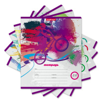 Тетрадь школьная ученическая ErichKrause Велопробег, 24 листа, линейка (в плёнке по 10 шт.)