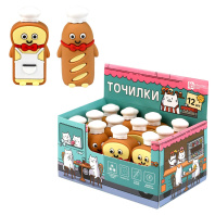 Точилка пласт. 1 отв. "Котокафе" 2,8*2,2*5,4см, ассорти