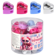 Точилка пласт. 1 отв. "Розовый мишка" 2,9*2,7*2,3см, контейнер, ассорти