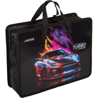 Папка А4 (335*260*100) с ручками, молния, пластик 3D"Turbo"