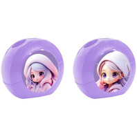 Точилка пласт. 2 отв. с контейнером "Amai Menoko" сиреневая