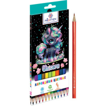 Карандаши цвет. 12цв  Attomex  Unicorn М, шестигранные