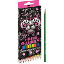 Карандаши цвет. 18цв deVENTE У меня лапки 2М, шестигранные