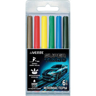 Фломастеры   6цв "deVENTE. Super Turbo", вентил.колпачок, блистер